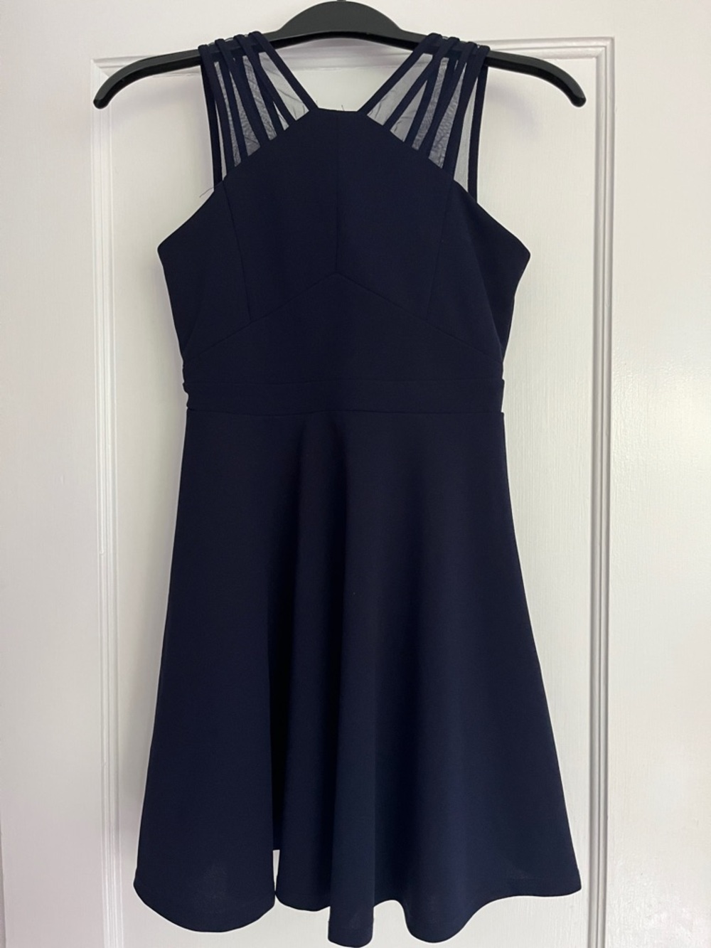 Nickie Lew Girls Navy Illusion Fit & Flare Dress